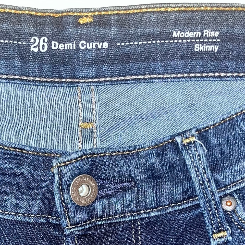 Levi's Demi Curve Women's Size 26 Modern Rise Skinny Blue Jeans - Picture 9 of 9